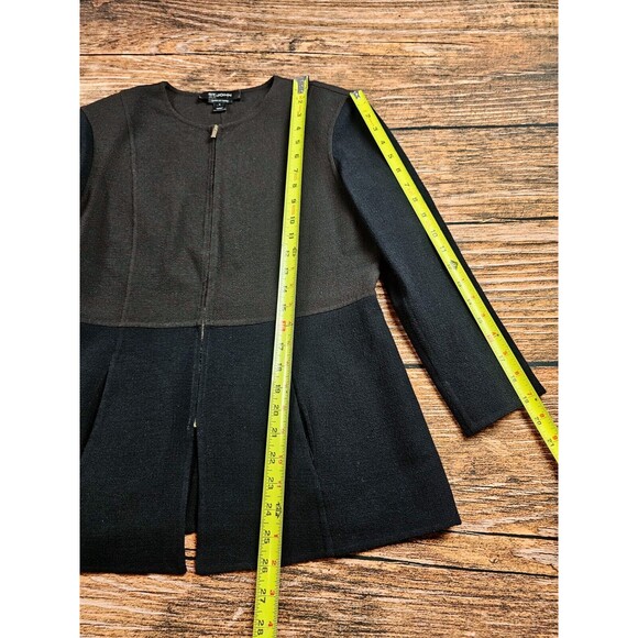 St. John Hand Sewn Suit Black Brown Boucle Knit Zip Jacket 8 Pencil Dress 6 EUC! - Picture 8 of 12